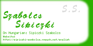 szabolcs sipiczki business card